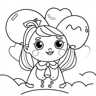 Emma With Colorful Balloons Coloring Page 32984-26407