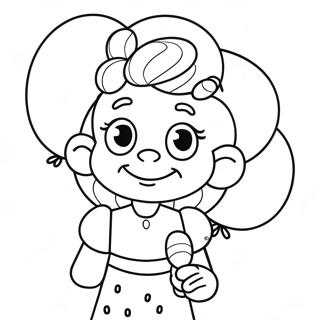 Emma With Colorful Balloons Coloring Page 32984-26408