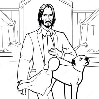 John Wick With A Dog Coloring Page 32994-26413