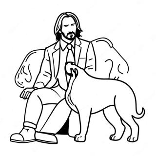 John Wick With A Dog Coloring Page 32994-26414