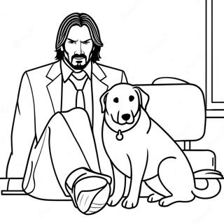 John Wick With A Dog Coloring Page 32994-26415