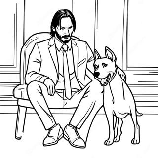 John Wick With A Dog Coloring Page 32994-26416