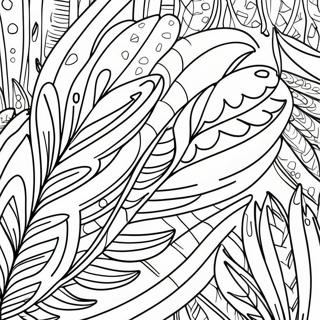 Colorful Turkey Feather Patterns Coloring Page 33004-26426