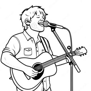 Ed Sheeran Singing On Stage Coloring Page 33014-26437