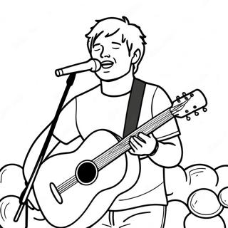 Ed Sheeran Singing On Stage Coloring Page 33014-26438