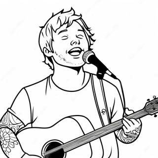 Ed Sheeran Singing On Stage Coloring Page 33014-26440