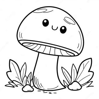 Adorable Smiling Mushroom Coloring Page 33034-26443