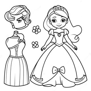 Disney Princess Paper Doll Coloring Page 33043-26449