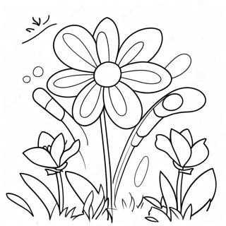 Spring Flowers Coloring Page 3306-2682