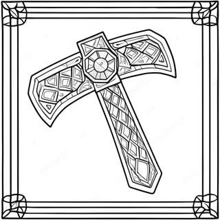 Diamond Minecraft Axe Coloring Page 33074-26474