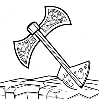 Diamond Minecraft Axe Coloring Page 33074-26475