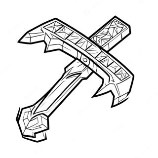 Diamond Minecraft Axe Coloring Page 33074-26476