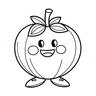 Cute Tomato Character Coloring Page 33084-26488