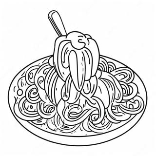 Delicious Spaghetti Coloring Page 33104-26498