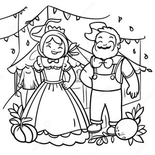 Festive Oktoberfest Scene Coloring Page 33124-26517