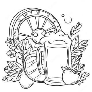 Festive Oktoberfest Scene Coloring Page 33124-26518