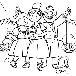 Festive Oktoberfest Scene Coloring Page 33124-26520