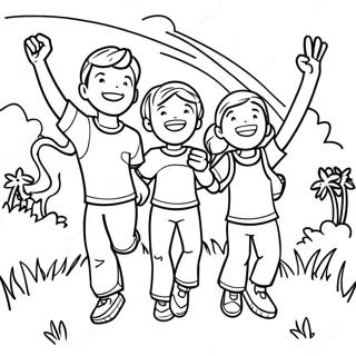 Exciting Field Day Team Relay Coloring Page 33164-26552