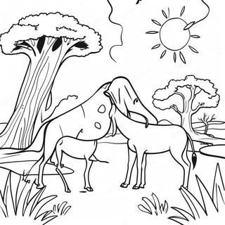 African Savanna Landscape Coloring Page 33173-26558