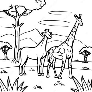 African Savanna Landscape Coloring Page 33173-26560