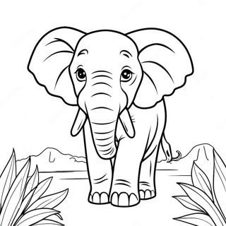 Majestic African Elephant Coloring Page 33174-26554