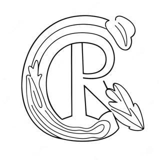 Rainbow Letter R Coloring Page 3317-2703