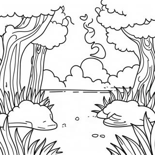 Green Nature Scene Coloring Page 33183-26562