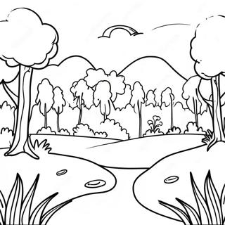 Green Nature Scene Coloring Page 33183-26563