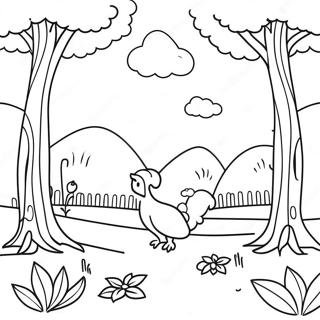 Green Nature Scene Coloring Page 33183-26564