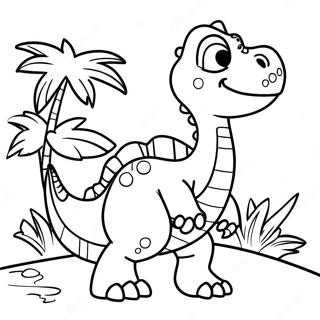 Vibrant Green Dinosaur Coloring Page 33184-26567