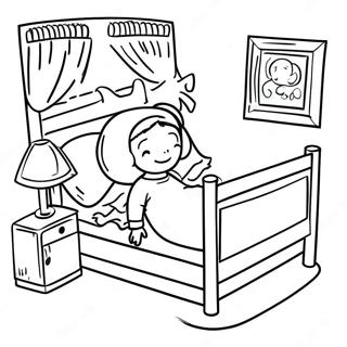 Sick Kid In Bed Coloring Page 33203-26574