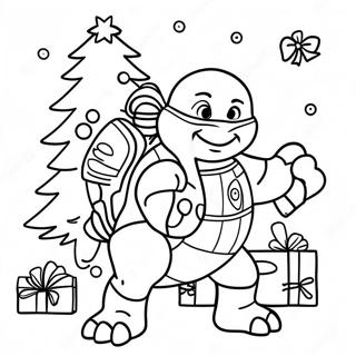 Ninja Turtle Christmas Tree Coloring Page 33213-26588