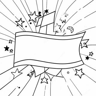 Colorful Banner With Stars Coloring Page 33224-45659