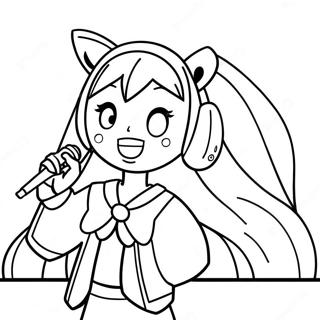 Hatsune Miku Singing Coloring Page 33234-26602