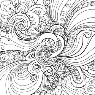 Colorful Swirling Marble Pattern Coloring Page 33244-26611