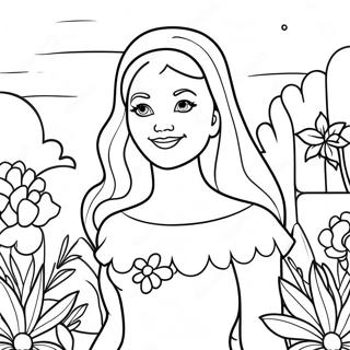 Mary Jane In A Colorful Garden Coloring Page 33253-26614