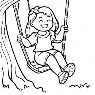 Mary Jane Swinging On A Swing Coloring Page 33254-26619