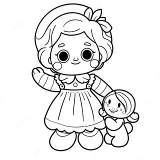 Raggedy Ann With Her Doll Coloring Page 33264-26622