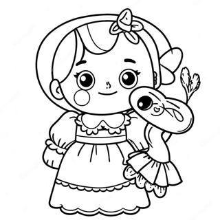 Raggedy Ann With Her Doll Coloring Page 33264-26624