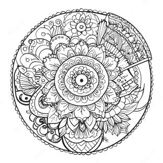 Gypsy Boho Mandala Coloring Page 33333-26682