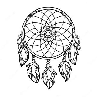 Colorful Bohemian Dreamcatcher Coloring Page 33334-26679