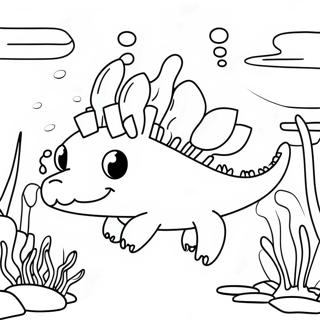 Minecraft Axolotl Swimming In Coral Reef Coloring Page 33343-26686