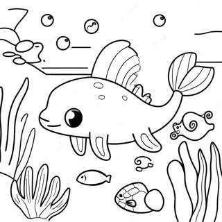 Minecraft Axolotl Swimming In Coral Reef Coloring Page 33343-26687