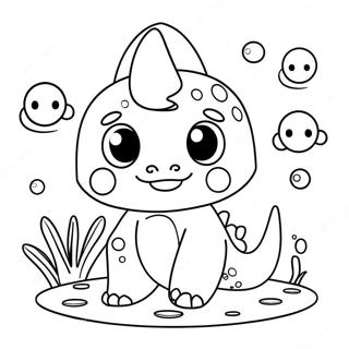 Cute Minecraft Axolotl With Bubbles Coloring Page 33344-26689