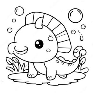 Cute Minecraft Axolotl With Bubbles Coloring Page 33344-26690