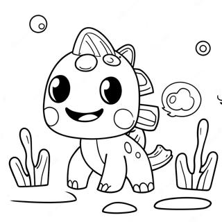 Cute Minecraft Axolotl With Bubbles Coloring Page 33344-26691