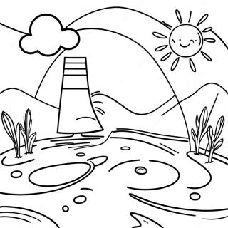 Sunny Day Water Cycle Coloring Page 33354-26700