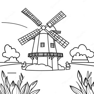 Holland Windmill Coloring Page 33403-26734