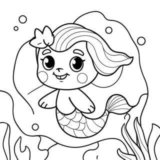 Mermaid Puppy Underwater Adventure Coloring Page 33433-26764