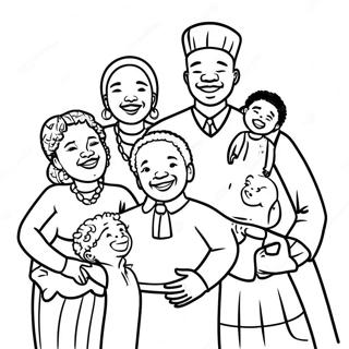 Joyful African American Family Coloring Page 33484-26801